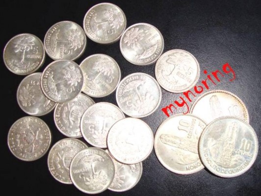 Vendo monedas Gran variedad de Guatemala por Unidad y grupo