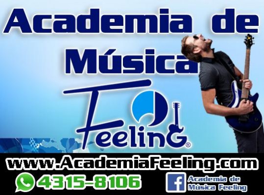 Academia de Música Feeling, impartimos clases de: Piano, teclado, guitarra, canto, batería y violín