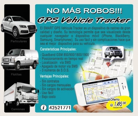 GPS MARCA SPYA, 12 CUOTAS VISA O MASTERCARD, COVERTURA EN CENTRO AMERICA NO PAGOS MENSUALES