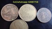 Monedas bronce 2 centavos, 5 pesos y articulos numismaticos adicionales