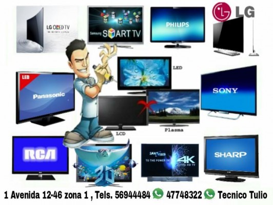 Servicio Tecnico Televisores Adomicilio LED LCD 3D PLASMA Smart Tv Especialistas en tvs