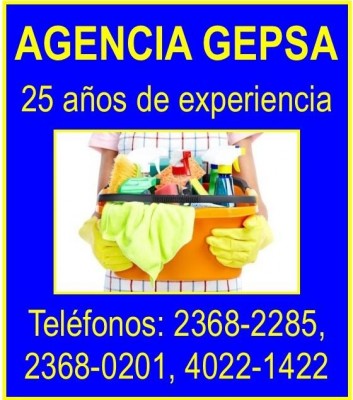 Servicio de Limpieza Doméstica, Agencia GEPSA, 25 Años de Experiencia